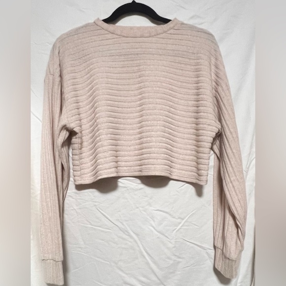 NWOT Cozy Cream Tiered Two Piece Knit Ribbed Sweater Dress Set Cropped SOFT - Picture 9 of 13